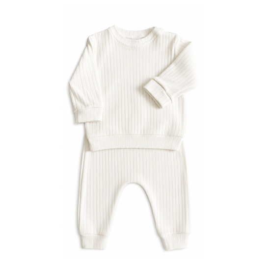 Children's suit Twins ribbed knit 62s ecru