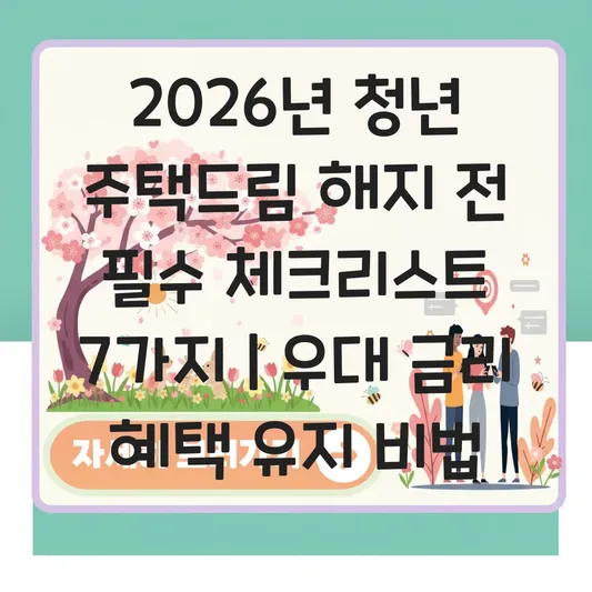 청년 주택드림 청약통장 해지 조건과 우대 금리 혜택 유지 방법 대표 이미지