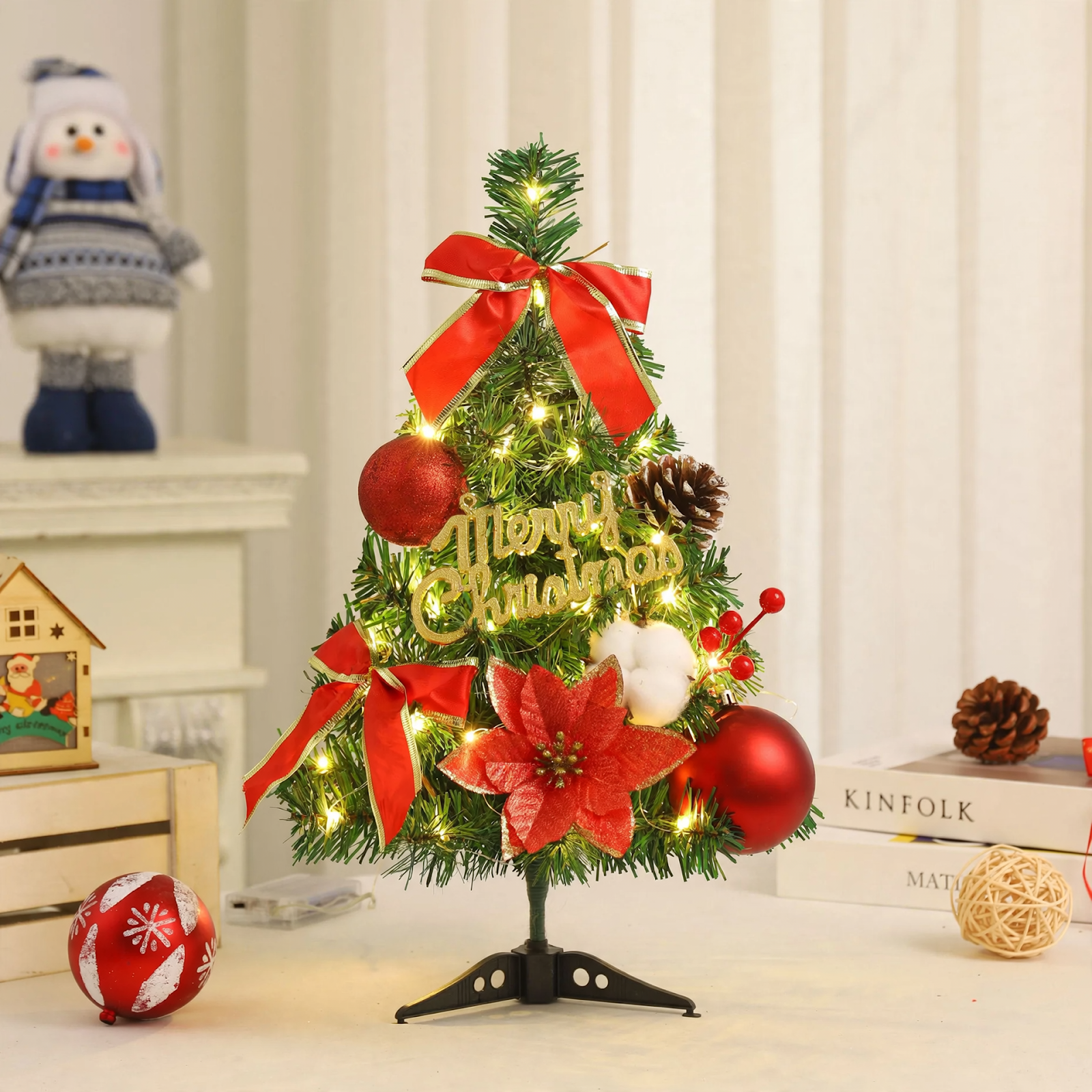 Mini Christmas Tree, PVC, 60 cm, with Lighting