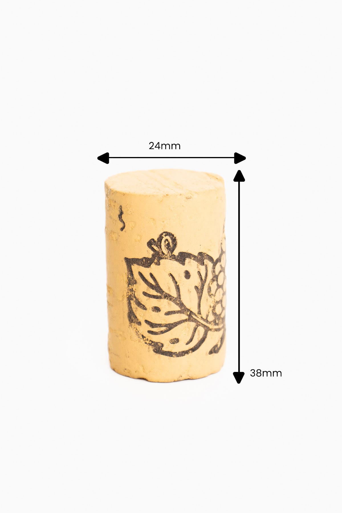 Tapón natural colmatado 38 por 24 milímetros