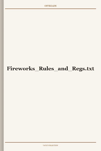 Fireworks Rules and Regs