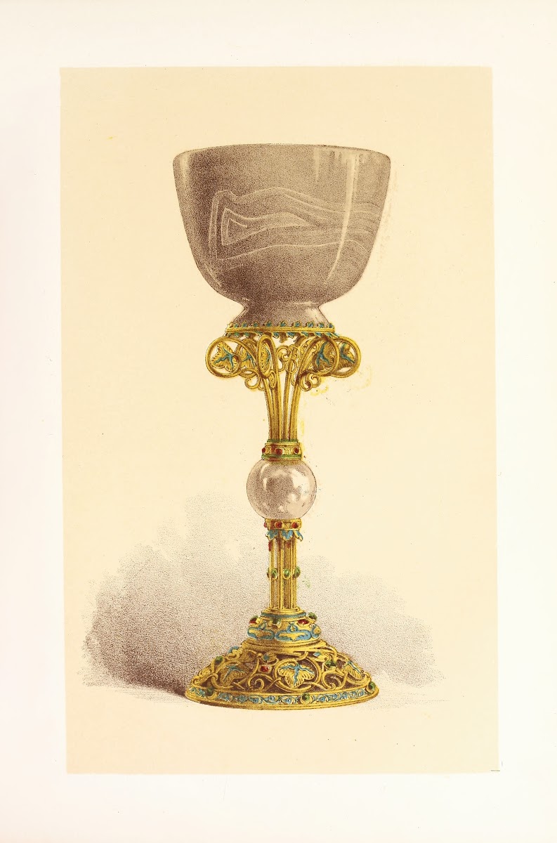 Cup or Chalice in Oriental Onyx mounted in Enamelled Gold 1858