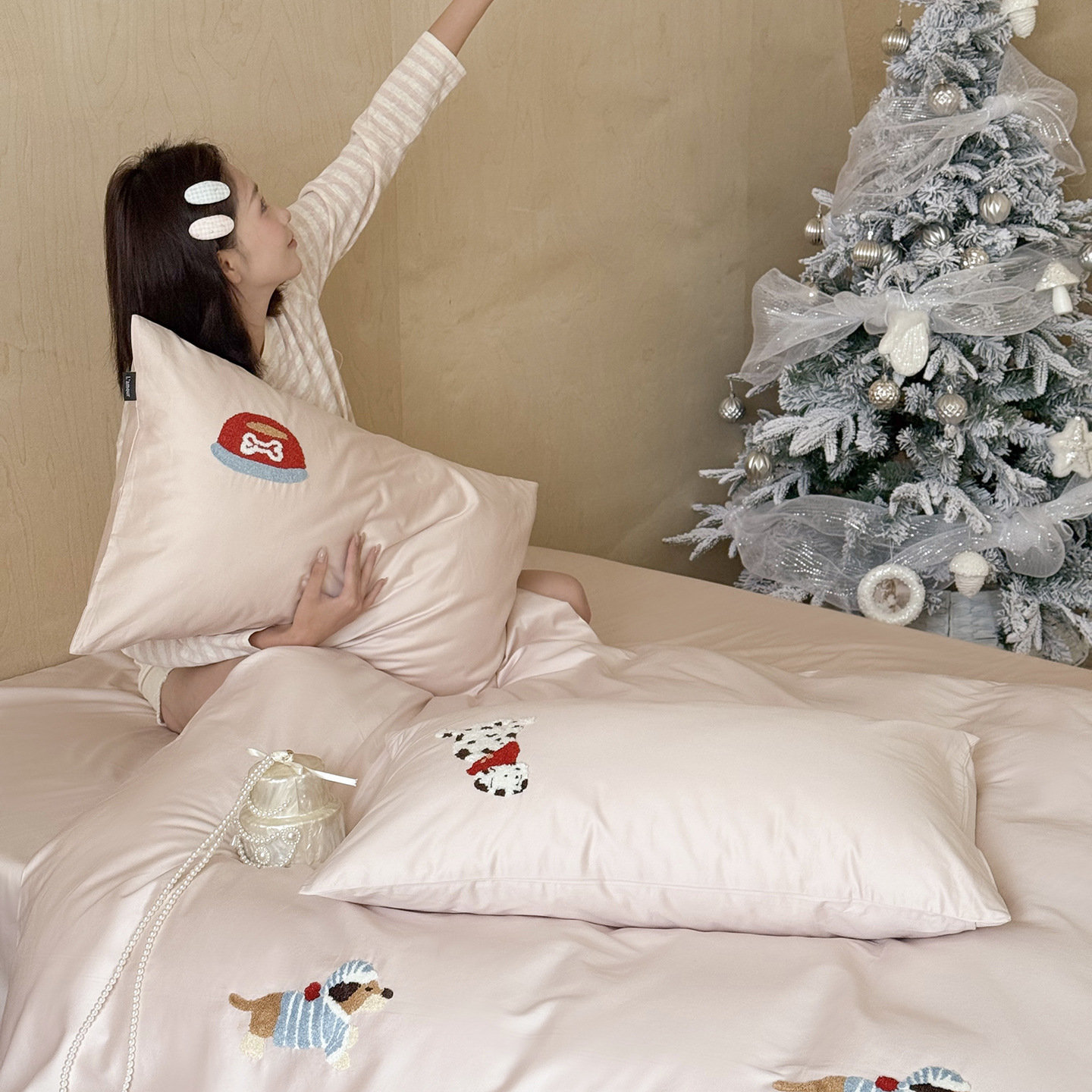 Bedding set made from long-staple cotton, satin, 4-piece