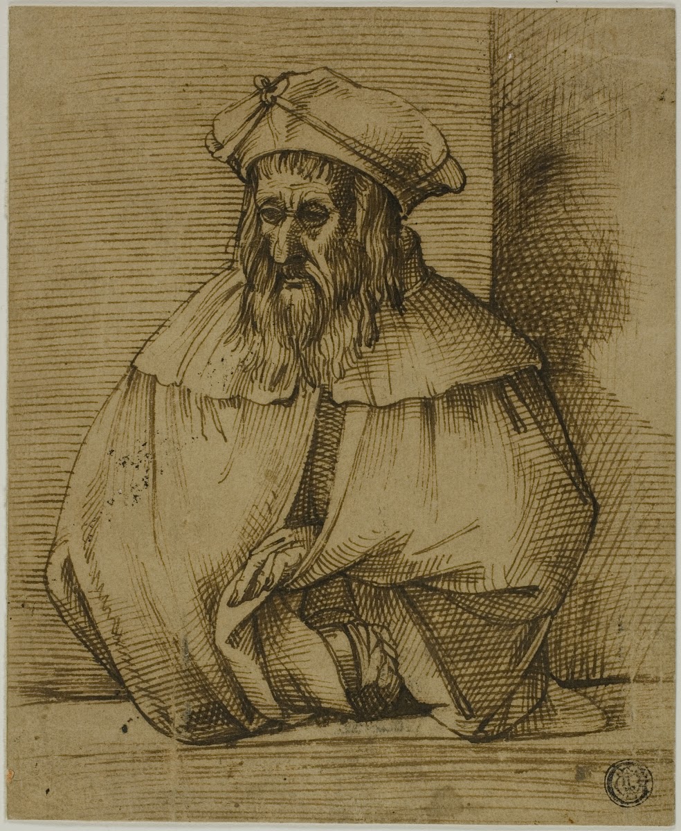 Half Length Sketch of a Gentleman Wearing Hat and Cape
