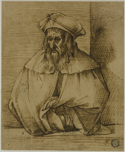 Half Length Sketch of a Gentleman Wearing Hat and Cape