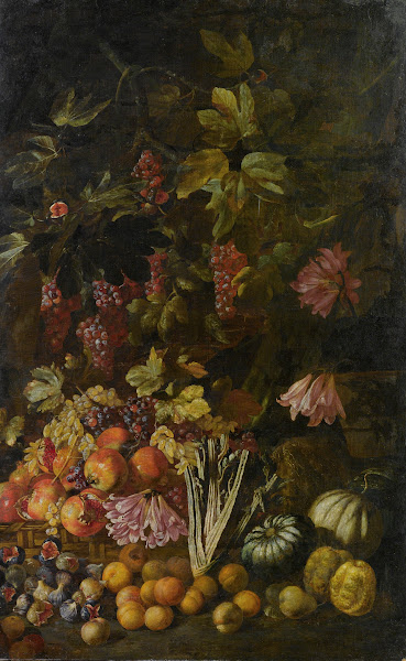 Natura Morta Di Fiori E Frutta