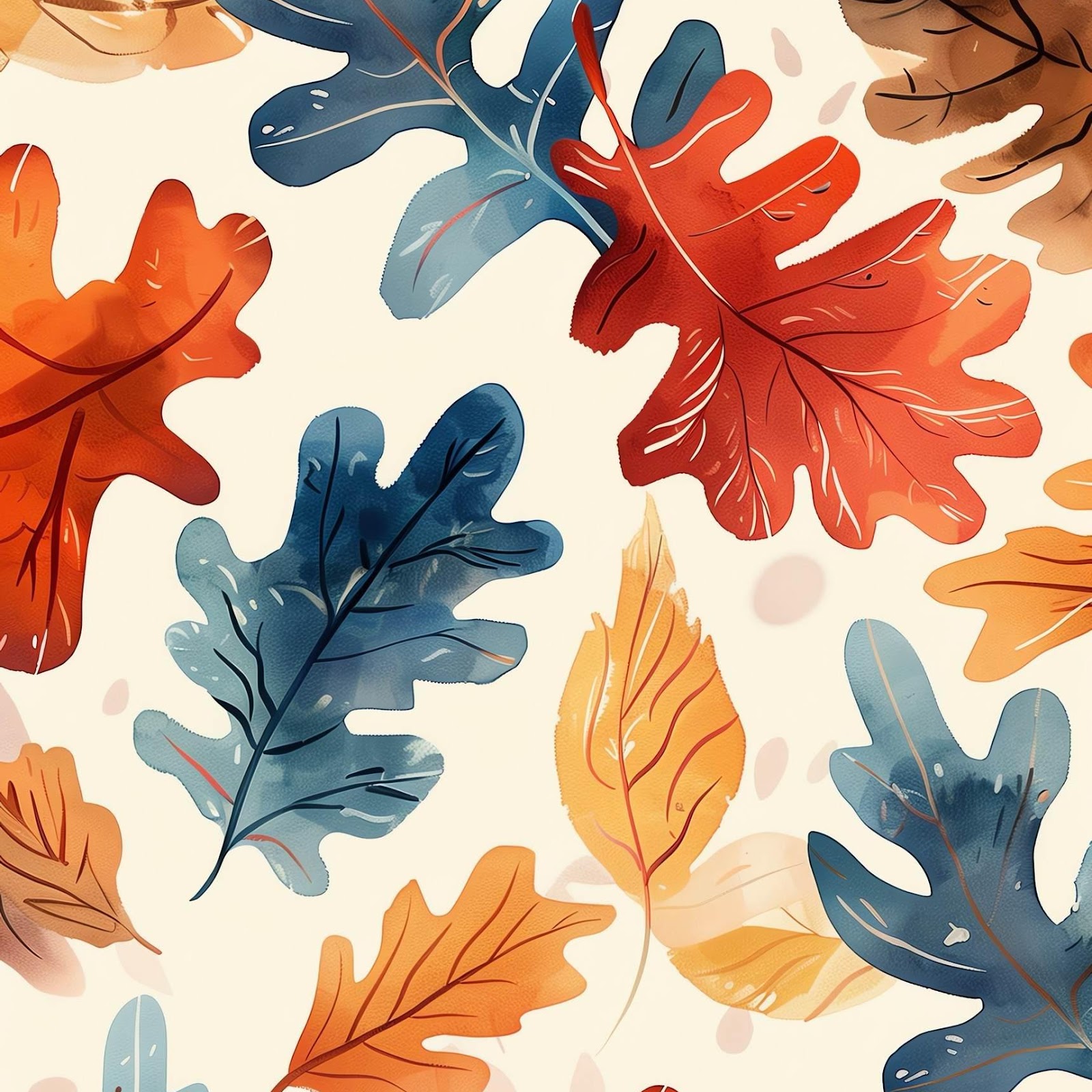 Download Seamless Watercolor Autumn Background 2K iPhone