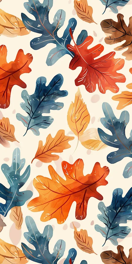 Seamless Watercolor Autumn Background 2K iPhone Phone Wallpaper