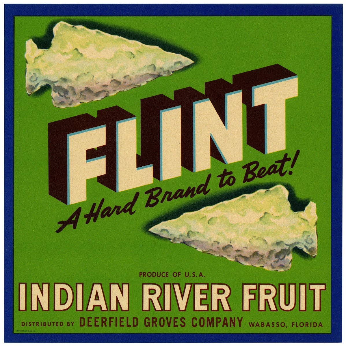 Flint Fruit Label 1930 1950