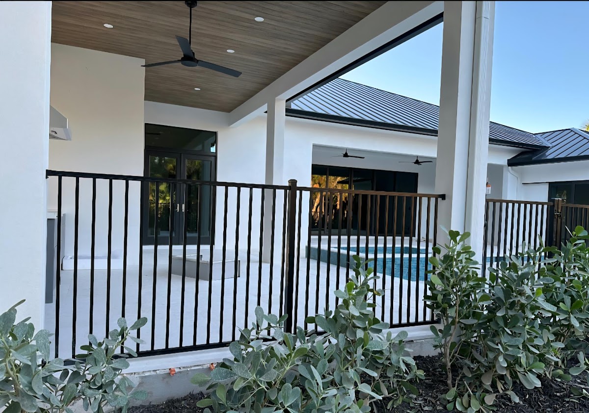Aluminum pool fence around Southwest Florida residential pool — Premier Fence of SWFL