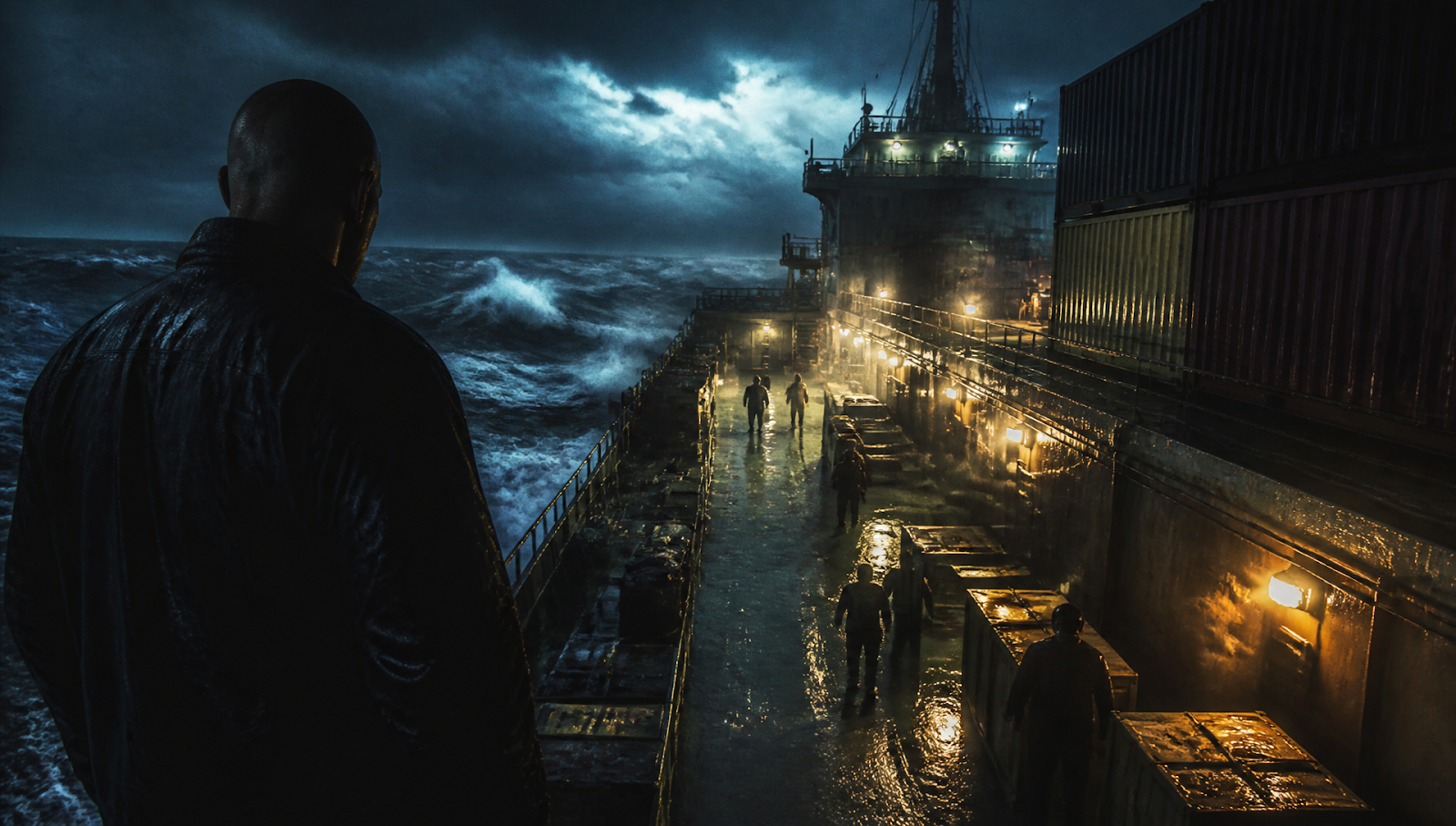 Jason Statham in Mutiny on a cargo ship thriller poster image