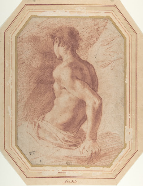 Back View Of A Seated Nude Youth Facing Left 15601609