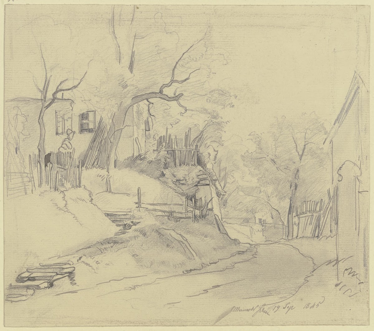 Weg durch das Dorf Mammolshain 1845