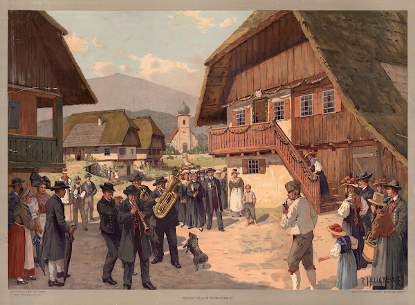 Deutsches Land  Hochzeitszug im Schwarzwalde 1907