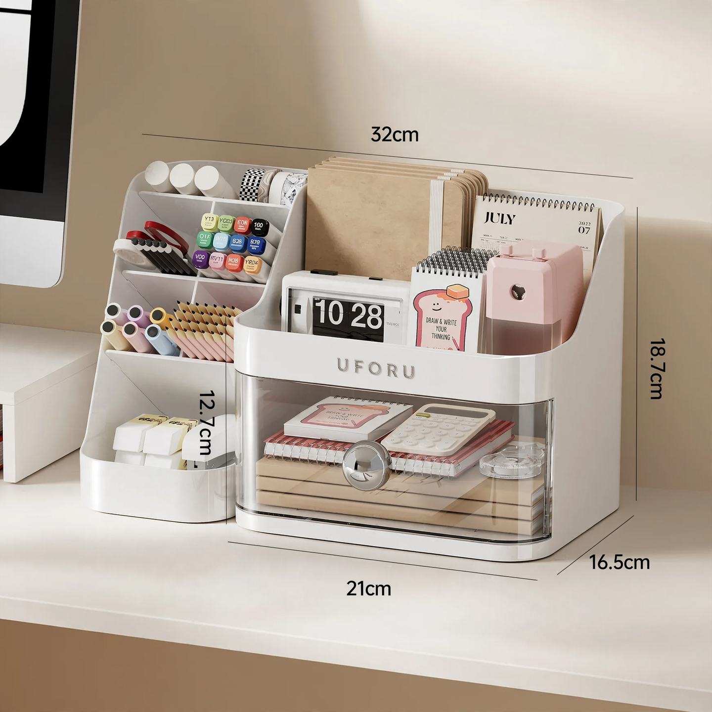 Desk storage box with drawers, model SC1018