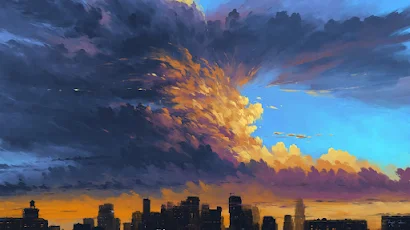 Artwork, Digital Art, Cityscape, Clouds, Bisbiswas Full HD Wallpaper Background