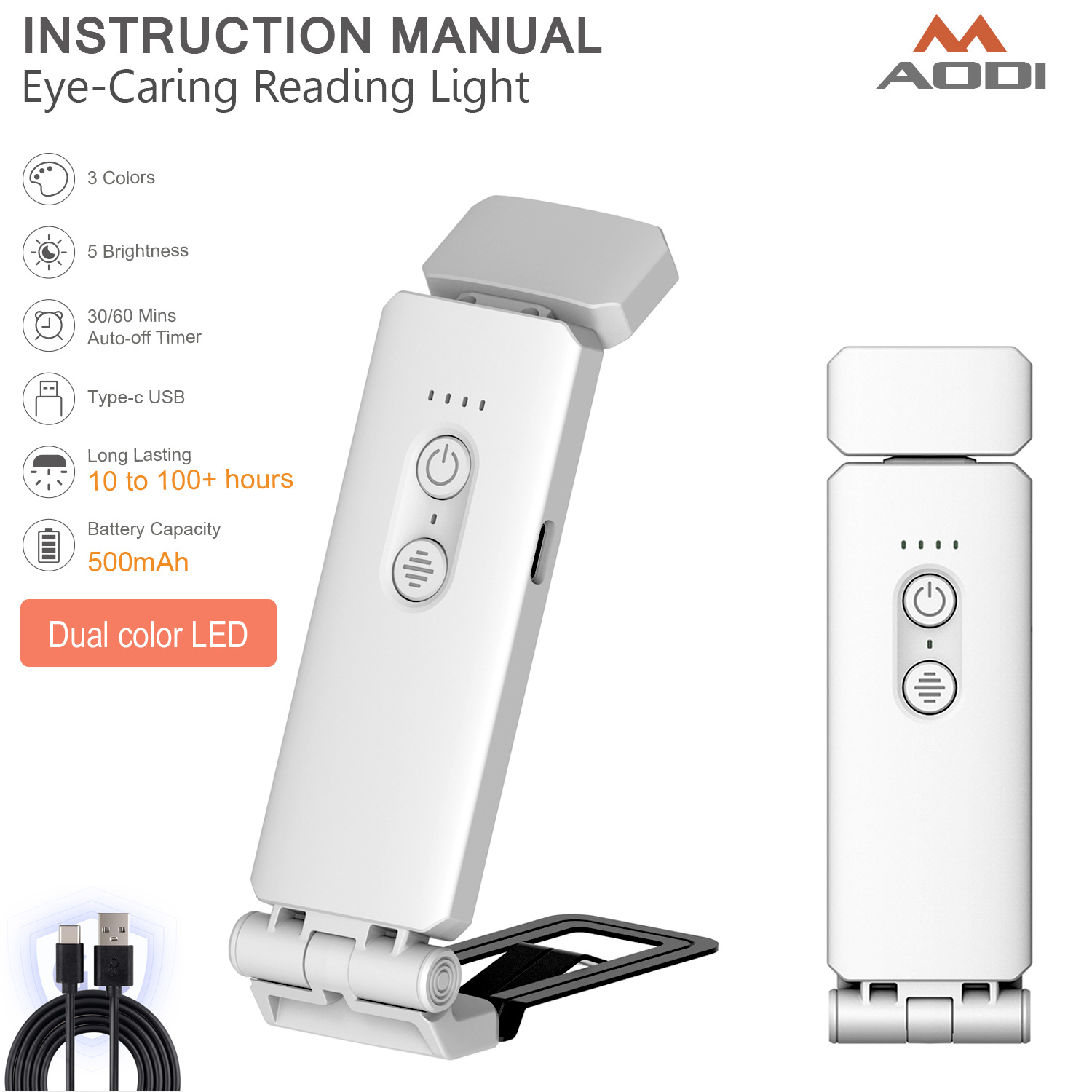Portable LED Reading Lamp with Clamp Base