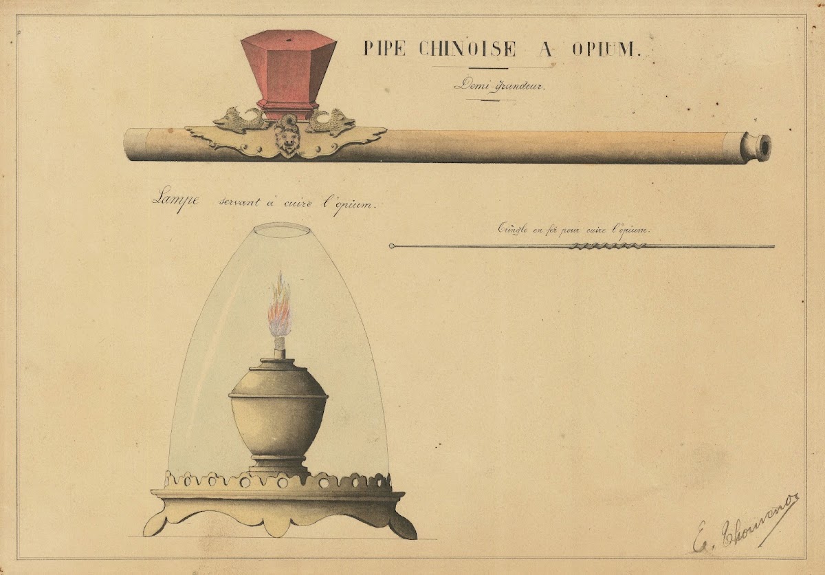 Pipe chinoise a opium circa 1860