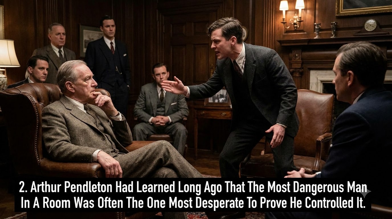 Arthur Pendleton Had Learned Long Ago That The Most Dangerous Man In A Room Was Often The One Most Desperate To Prove He Controlled It.