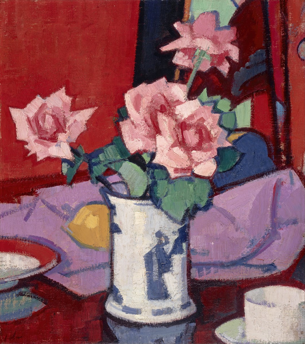 Pink Roses Chinese Vase 1916
