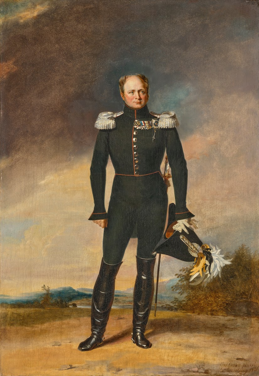 Portrait of Emperor Alexander I 1777 1825 in the uniform of the Preobrazhensky R