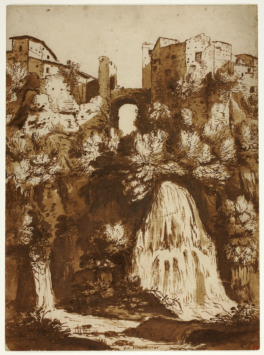 View of Tivoli with the Bridge Over the Anio Waterfall 1620