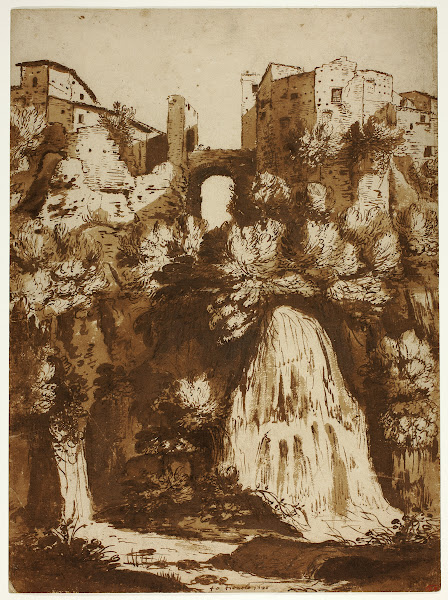 View of Tivoli with the Bridge Over the Anio Waterfall 1620
