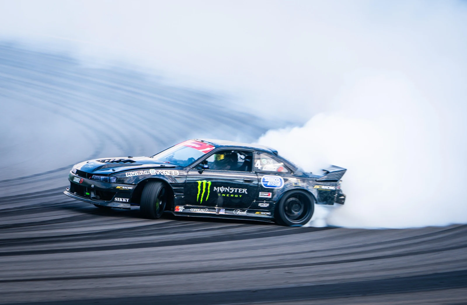Black Nissan Silvia Drift Car - Motorsport Photography 4K Wallpaper (4883x3186)