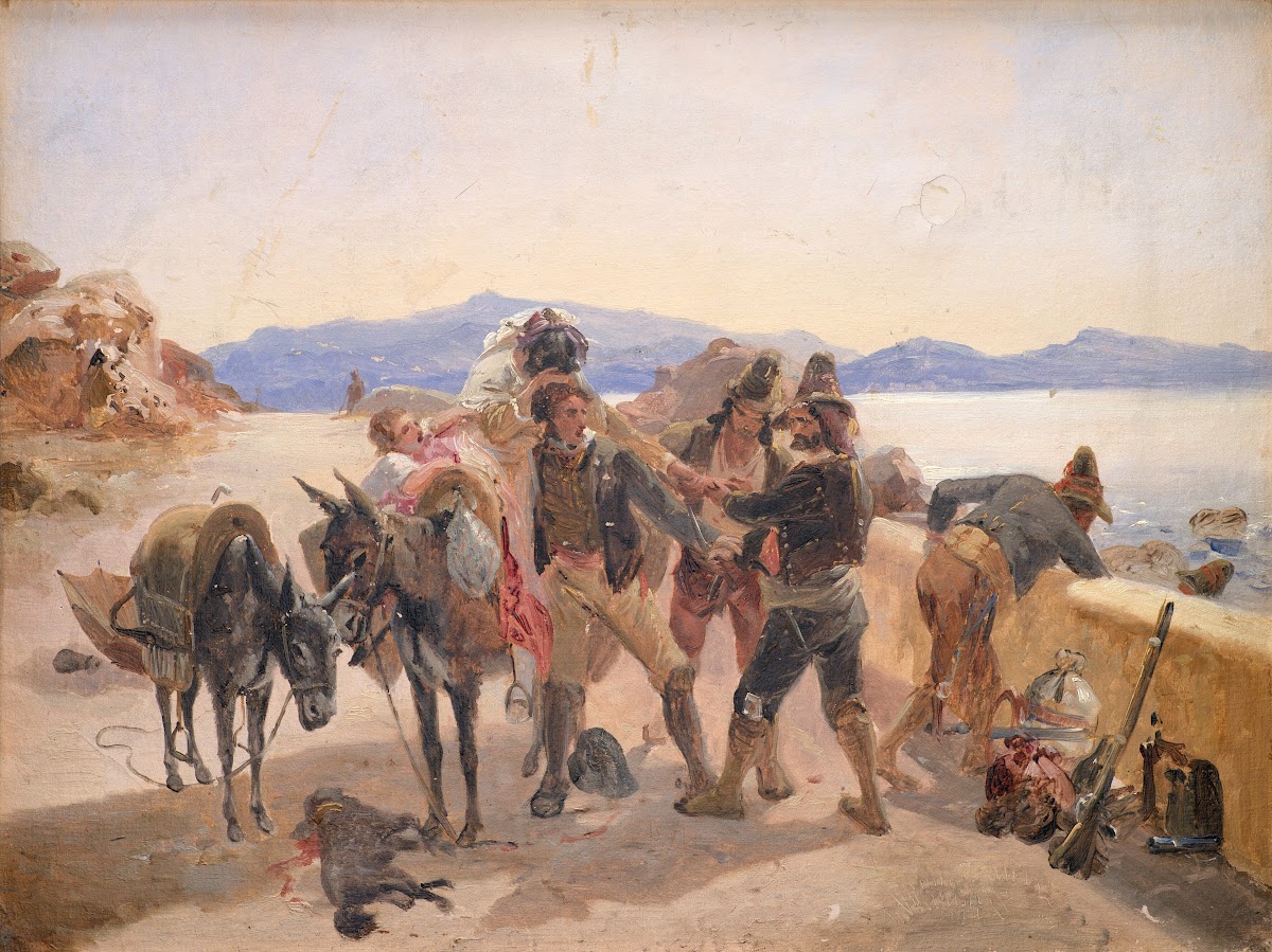Robbers Attacking Travellers 1836