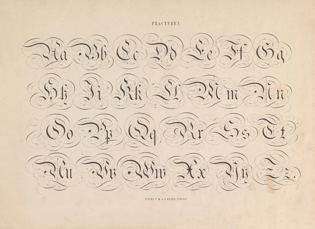Alfabet in Fraktur Fracturen 1855