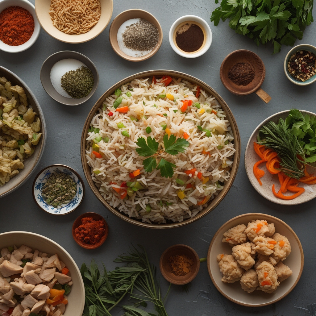 Ingredients for Chicken Fried Rice Takeout Style - Easy Homemade Weeknight Dinner