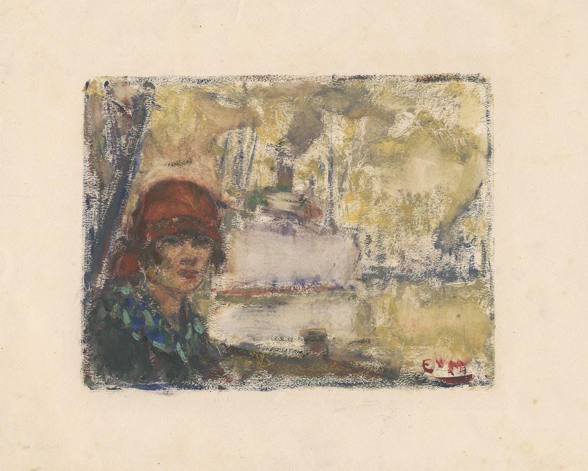 Zakkennaaister met stoomboot 1925