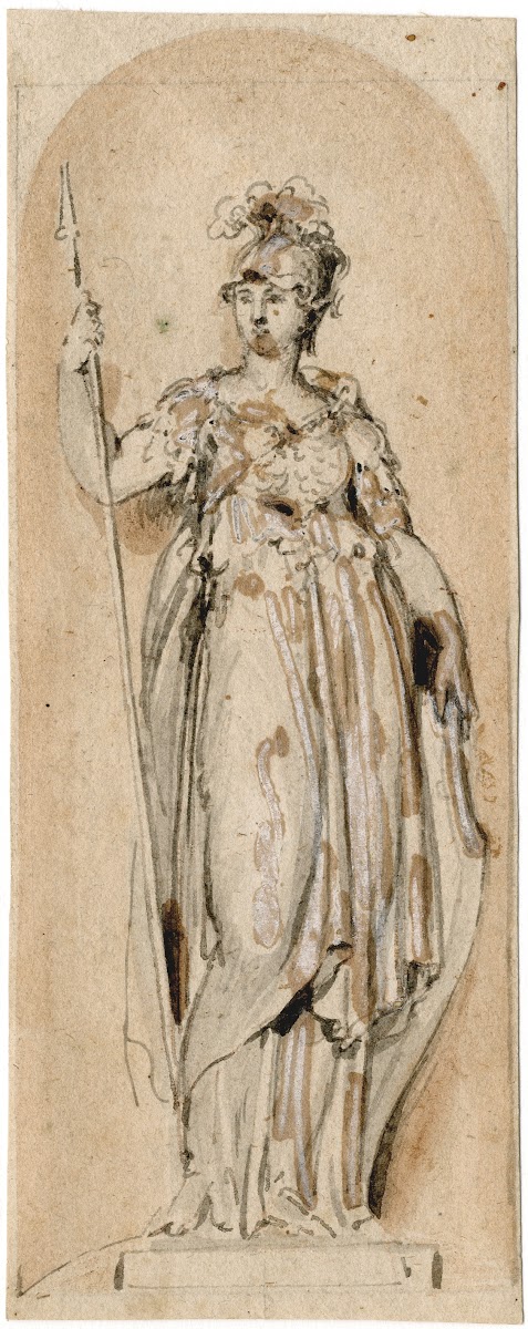 Design for the painting of a door of a bookcase Minerva