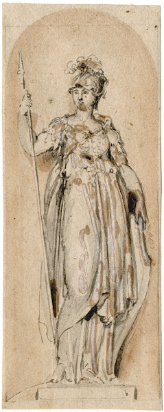 Design for the painting of a door of a bookcase Minerva