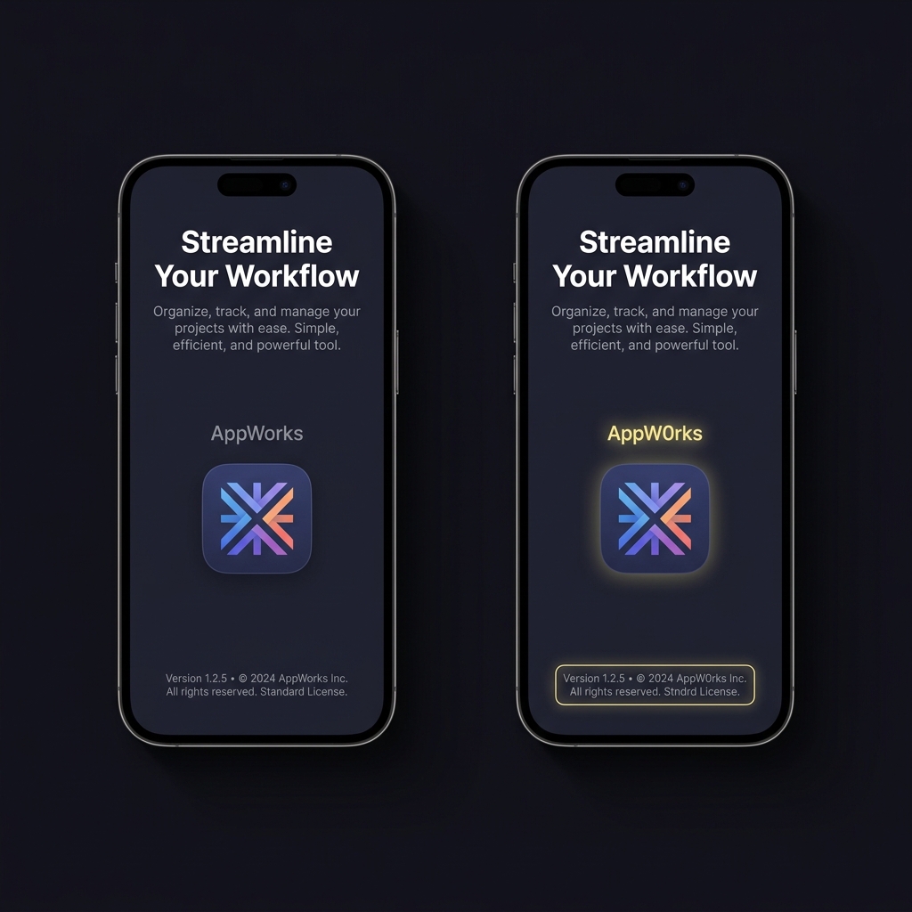 Side by side app store listing comparison showing genuine listing and a cloned fake betting app with highlighted differences in developer name and license text