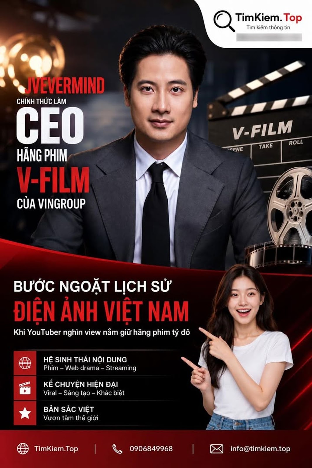 JVevermind chính thức làm CEO hãng phim V-Film của Vingroup