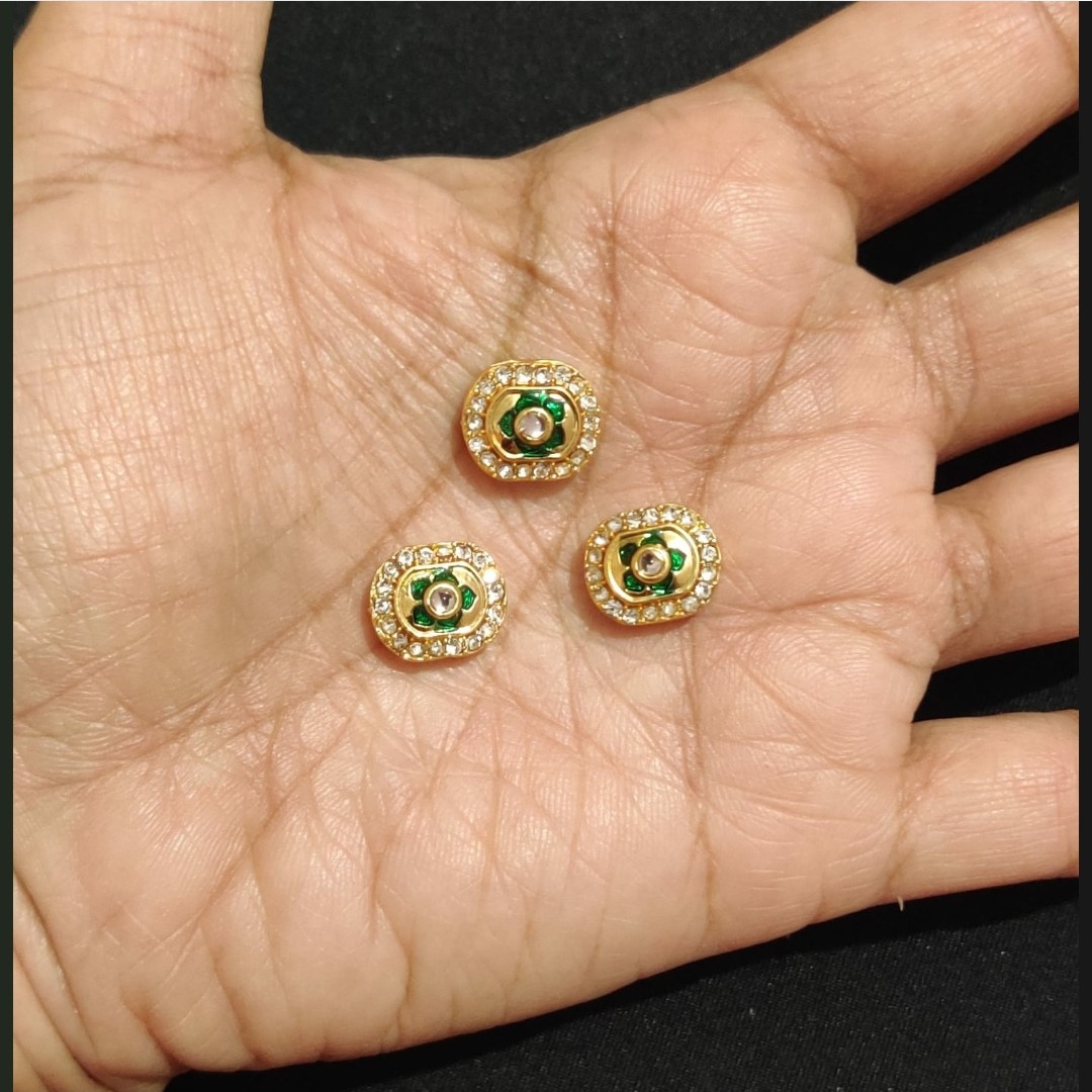 R37-Rectacngle Green Meena (Pack Of 3)