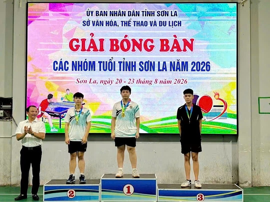 Đoàn vận động viên Trường Đại học Tây Bắc thắng lớn tại giải bóng bàn các nhóm tuổi tỉnh Sơn La năm 2026