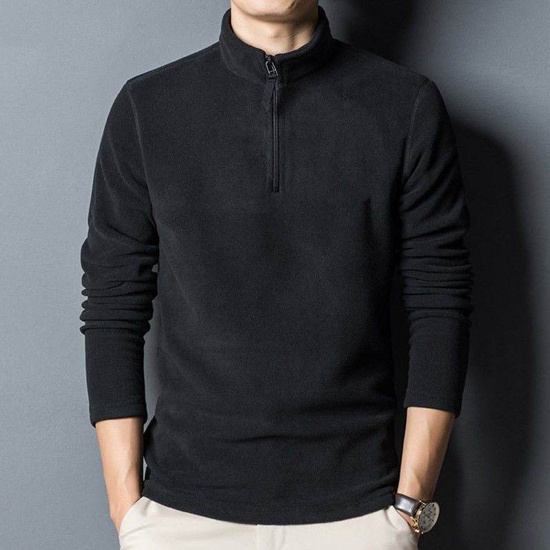Herren-Fleece-Sweatshirt mit Stehkragen und Reißverschluss