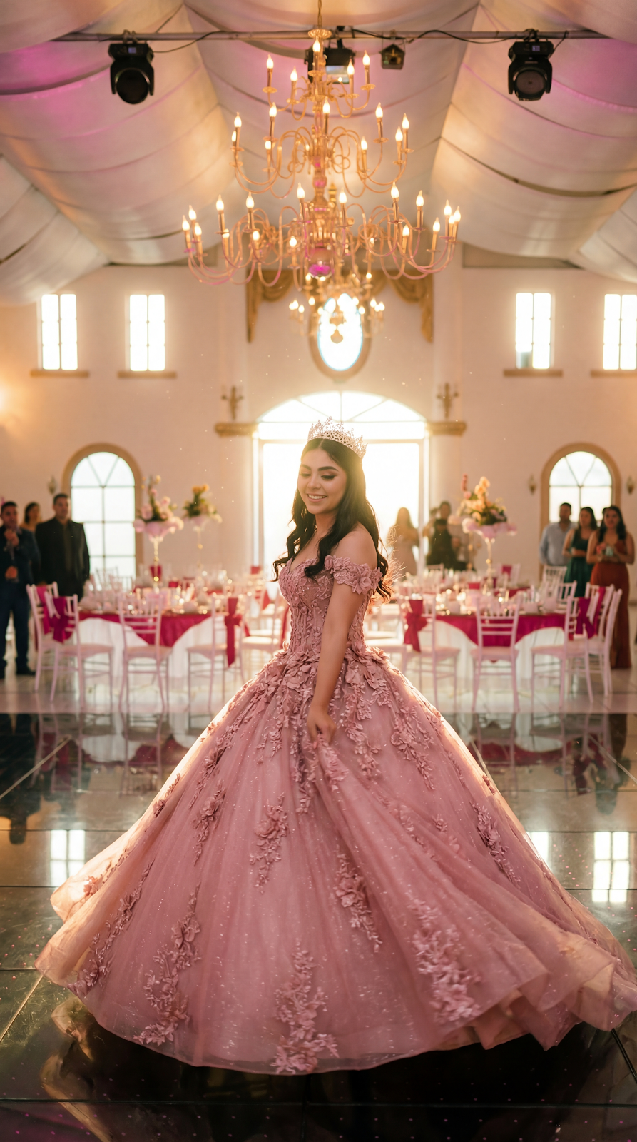 Interior del salón Villaverde decorado para evento en Chalco