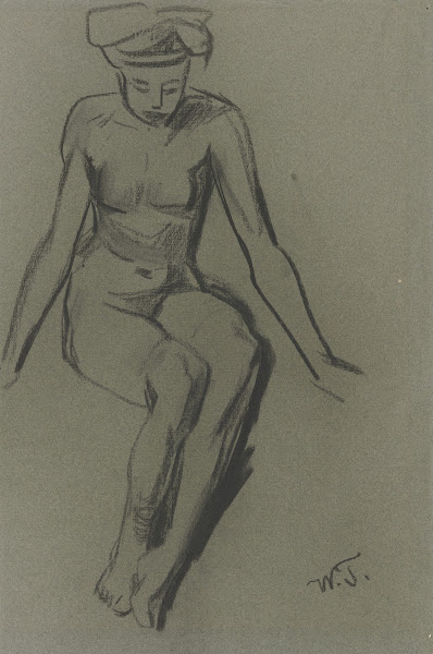 Sitting female nude