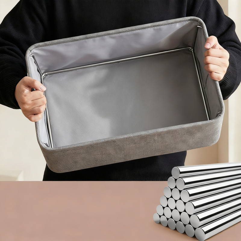 Fabric storage box for clothing, foldable