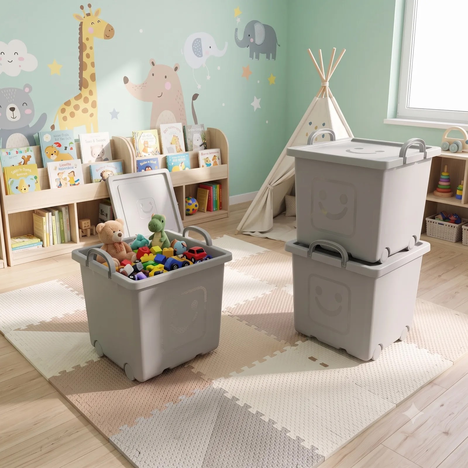 Caja Organizadora Con Ruedas 25l Emoji