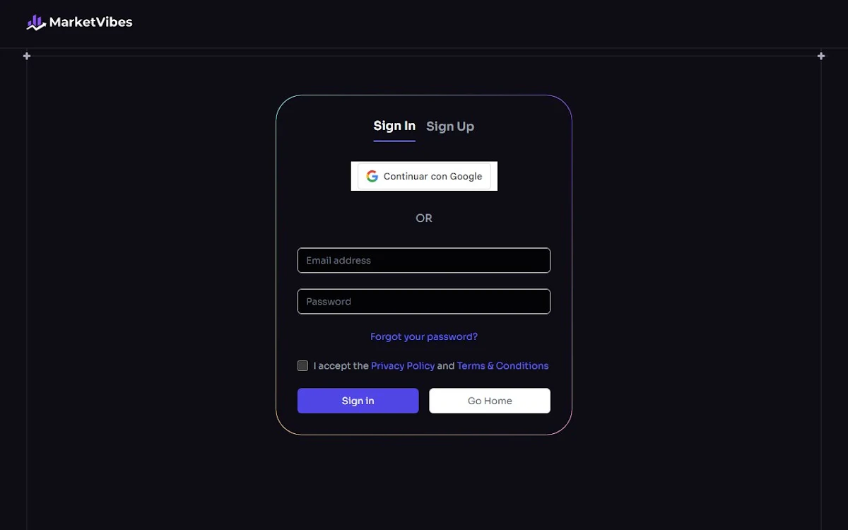 Captura de MarketVibes