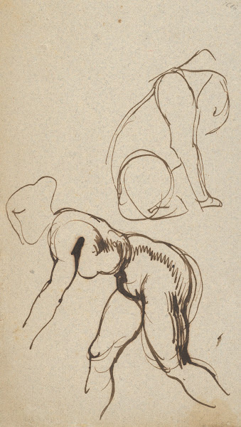 Studies of a Lion and a Female Nude ca 1844
