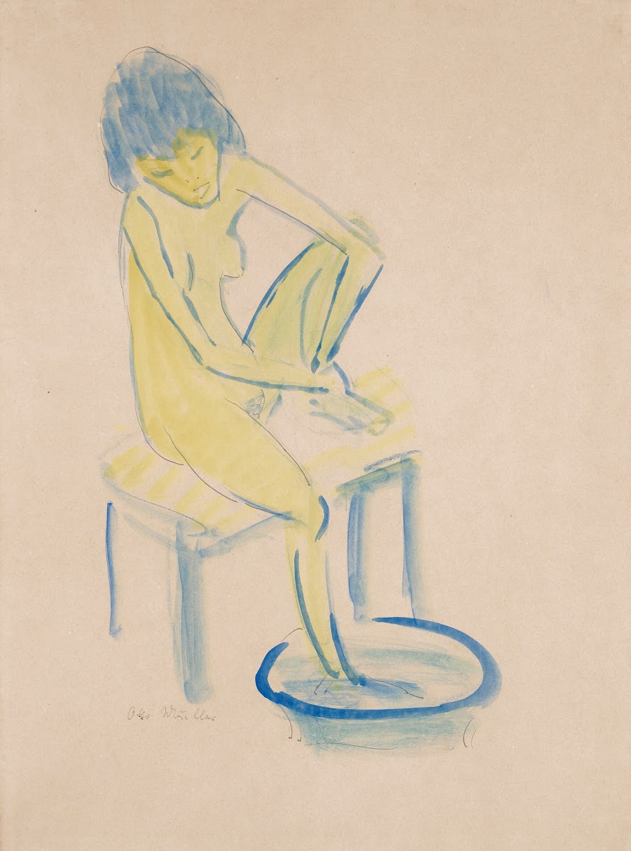 Sich waschender Akt circa 1920