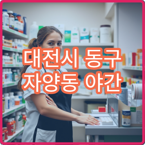 대전시 동구 자양동 야간 영업 문여는 약국 응급 상황 약 구매 가능