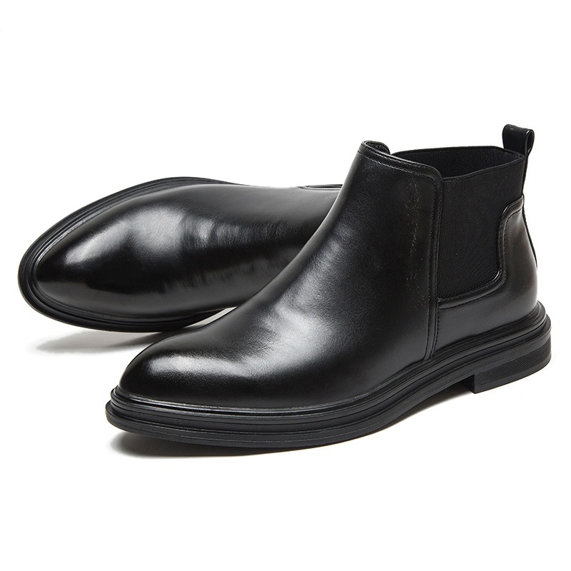 Men's Chelsea boots, pointed, lined
