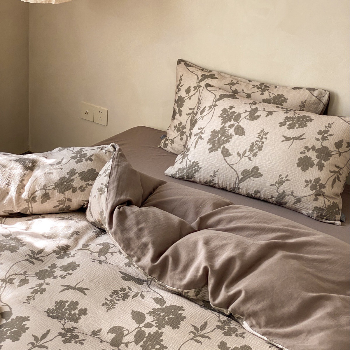 Cotton Bedding Set, 4-Piece, Floral Pattern