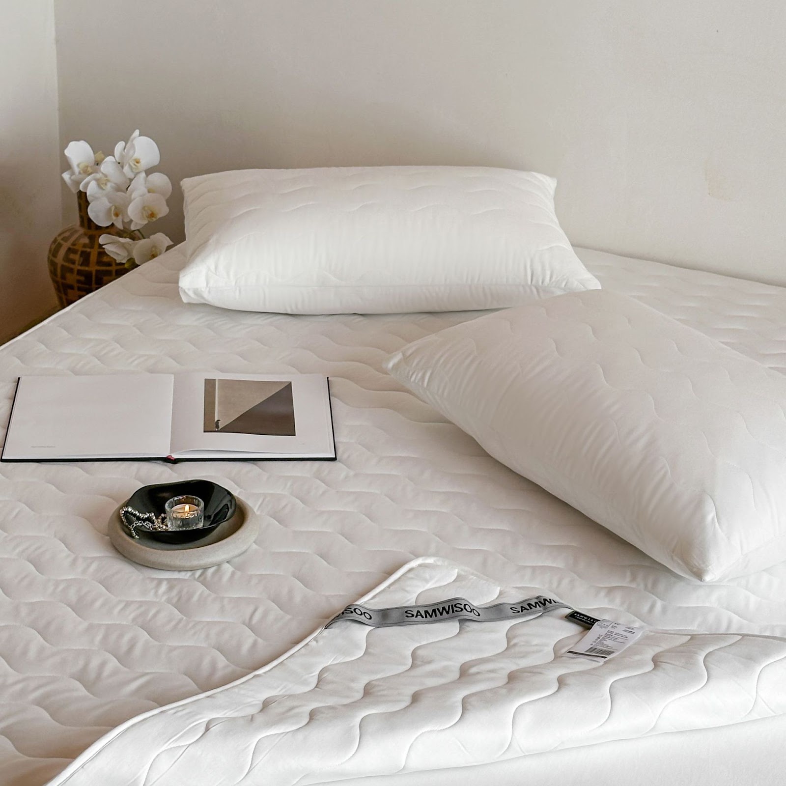 Cotton mattress pad, 120–180 cm